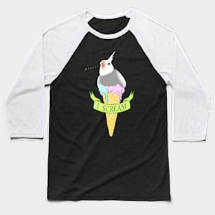 ice cream - I scream - white cockatiel Baseball T-Shirt